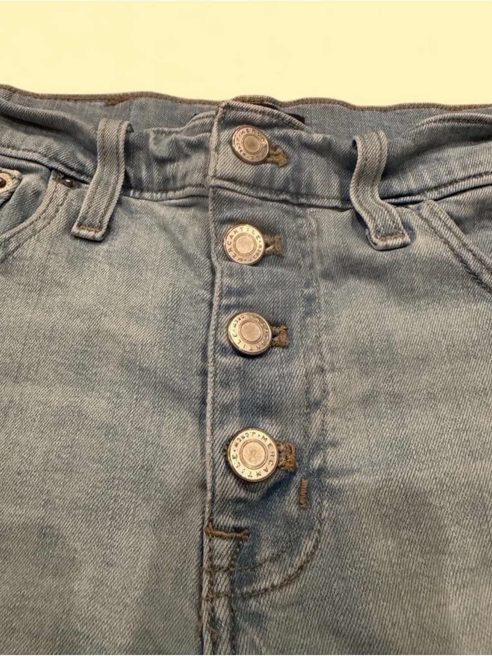J. Crew Light Wash High-Rise Button-Front Denim Shorts